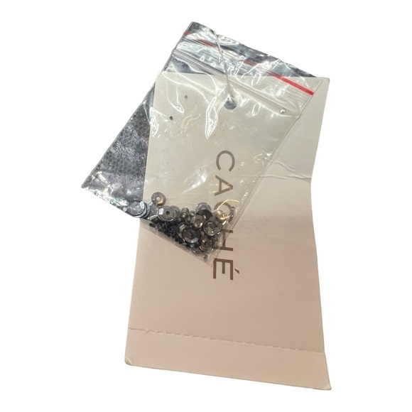 Cache Silver Pewter Gray Sequin Lace Layered Mini Sheath Occasion Dress Size 2 - Picture 11 of 16